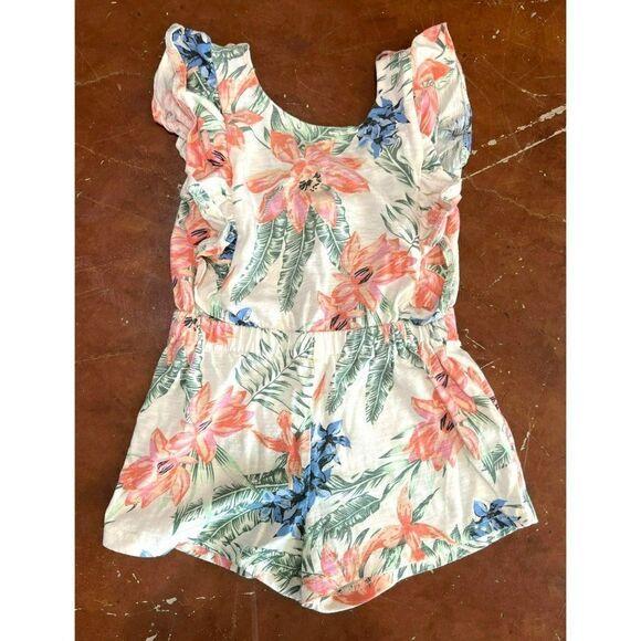 Jessica Simpson Girls Tropical Floral Romper (6) - Picture 1 of 3